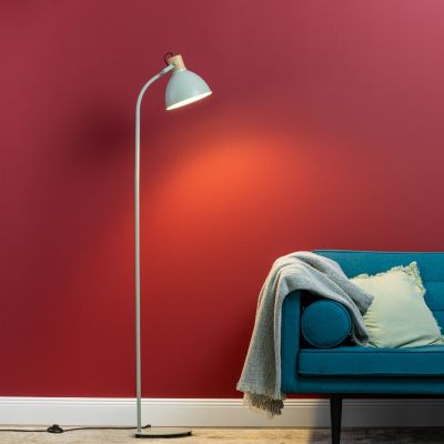 Rustikalna podna lampa zelena, Thalina, s prekidačem