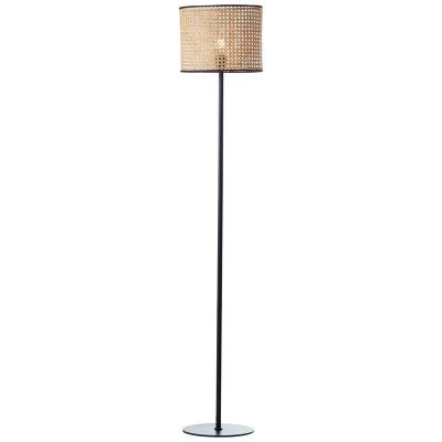 Rustikalna podna lampa smeđa, Emmelie, s prekidačem
