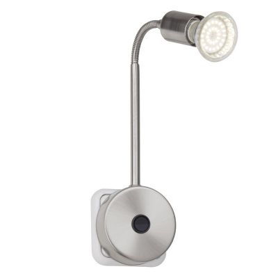 Metalna zidna lampa za utičnicu krom, Hayo, s prekidačem