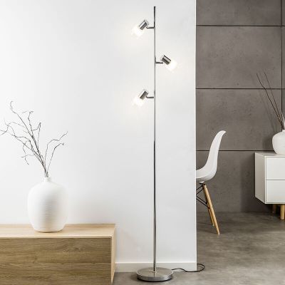 Metalna podna lampa krom, Blake, s prekidačem