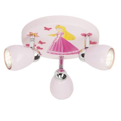 Metalni stropni reflektor za dječju sobu roza, Rinze, 2,5 W, LED 3000 K