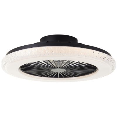 Moderni stropni ventilator crne boje, Badria, 40W, RGBW LED, s daljinskim upravljačem