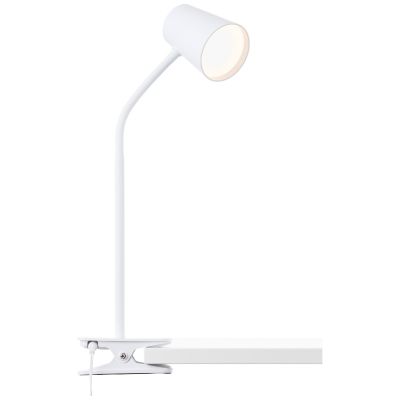 Plastična lampa s klemmom bijela, Musab, 7 W, LED 3000 K, s 3-stupanjskim prigušivanjem