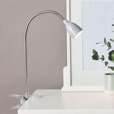 Plastični reflektor s klemmom sivi, Kit, 2,4 W, LED 3000 K, s prekidačem
