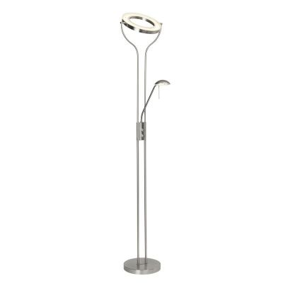 Dizajnerska podna lampa za čitanje krom, Izabela, 18 W, LED 3000 K, s prekidačem