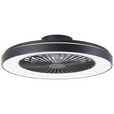 Moderni stropni ventilator crni, Mazzaro, 48W, RGBW LED, s daljinskim upravljačem