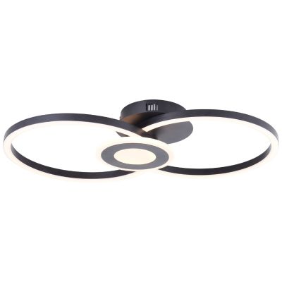 Dizajnerska stropna rasvjeta crna, Volkert, 24 W, LED 3000 K