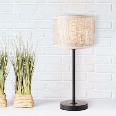 Rustikalna stolna lampa bež, Gerbert, s prekidačem