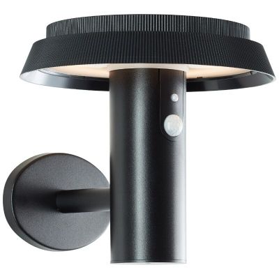 Metalna solarna vanjska zidna lampa crna, Ridvan, 4 W, LED 3000 K, IP44
