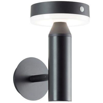 Metalna solarna vanjska zidna lampa crna, Kubilay, 3 W, LED 4000 K, IP44