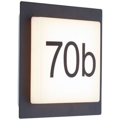 Aluminijska svjetiljka s kućnim brojem crna, Nurcan, 9 W, LED 3000 K, IP44