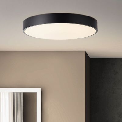 Moderna plafonjera crna, Asude, 60 W, LED podesiv od tople do hladne bijele, s daljinskim upravljačem