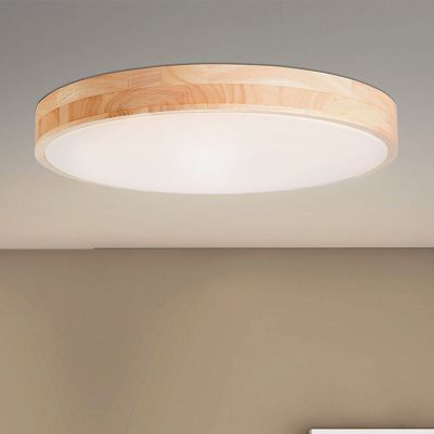 Drvena plafonjera moderna, Asude, 60 W, LED podesiv od tople do hladne bijele, s daljinskim upravljačem
