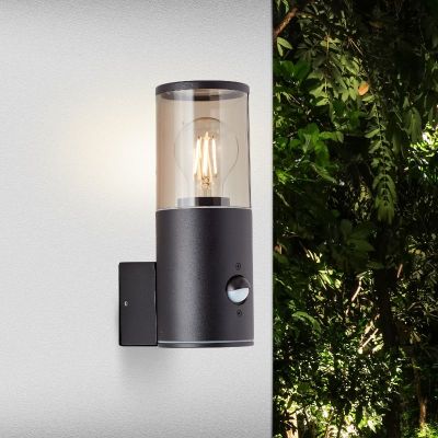 Moderna vanjska zidna lampa sa senzorom pokreta crna, Sherwin, IP44