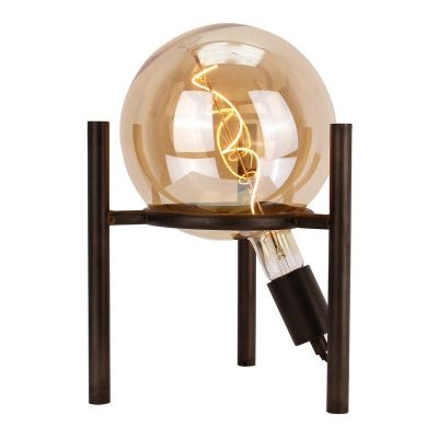 Retro stolna lampa crna, Alvin, s prekidačem