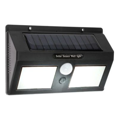 Plastična solarna vanjska zidna lampa crna, Albert, 8 W, LED 6000 K, IP65