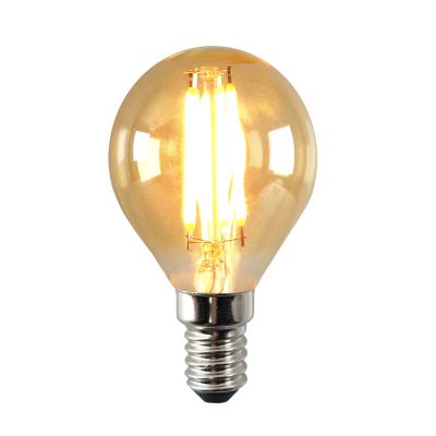 Prigušiva E14 Olucia LED žarulja, P45, 3W, jantarno staklo, 2200k