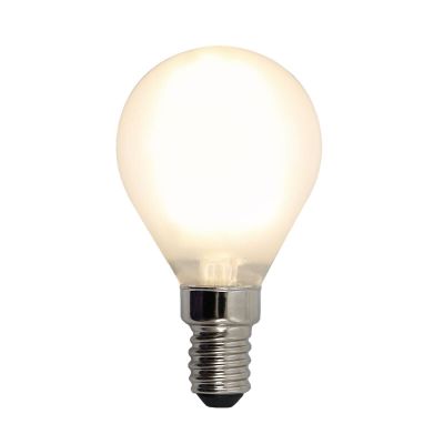 Prigušiva E14 Olucia LED žarulja, P45, 3W, bijelo staklo, 2700k
