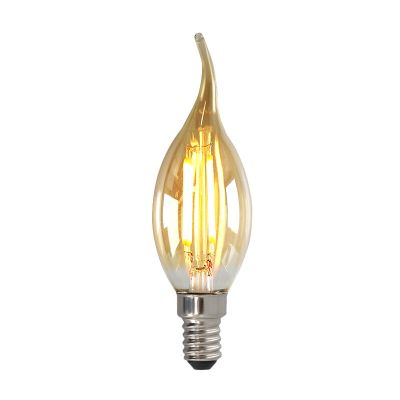 Prigušiva E14 Olucia LED žarulja s vrhom, 3W, jantarno staklo, 2200k