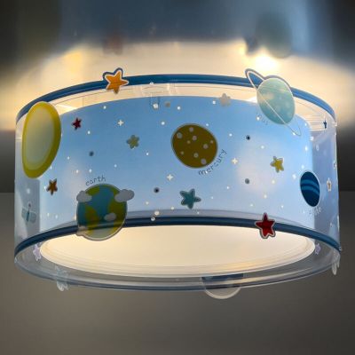 Plava stropna lampa za dječju sobu plastična, Planeten