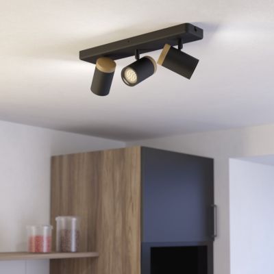 Čelični moderni zidni reflektor crni, Consuma, IP44