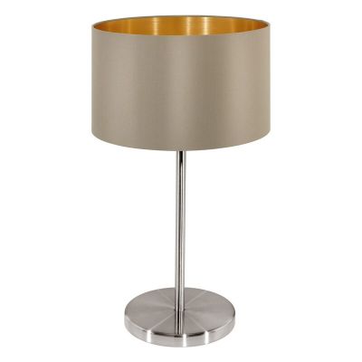 Tkaninska moderna stolna lampa zlata, Terme, s prekidačem