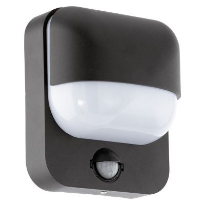 Plastična vanjska zidna lampa s senzorom za sumrak crna, Aartie, IP44
