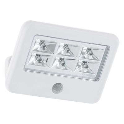 Plastična vanjska zidna lampa sa senzorom pokreta bijela, Patricia, 0,5 W, LED 4000 K, IP54