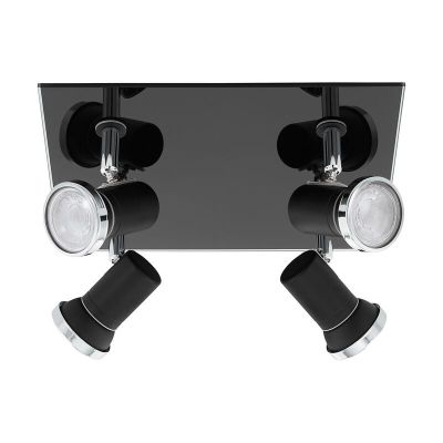 Čelični moderni stropni reflektor crni, Jasmijn, IP44