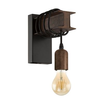 Čelična rustikalna zidna lampa crna, Anton