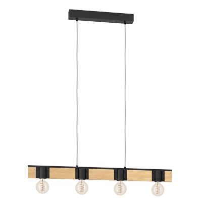 Drvena rustikalna stolna lampa smeđa, Angela