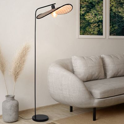 Drvena rustikalna podna lampa smeđa, Jillah, s prekidačem