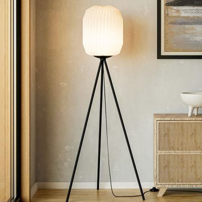 Papirnata podna lampa bijela, Kars, s prekidačem