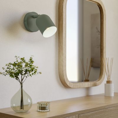 Čelična vintage zidna lampa zelena, Tjitte