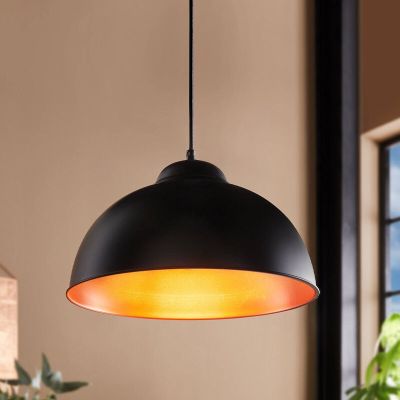 Metalna industrijska kupolna lampa crna, Liana