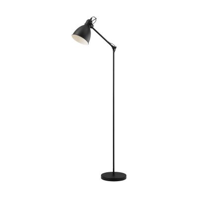 Metalna industrijska podna lampa crna, Lavinio, s prekidačem