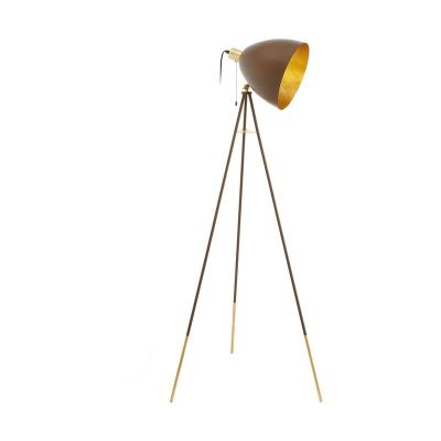 Čelična moderna podna lampa s tri noge zlata, Maick, s prekidačem na povlačenje