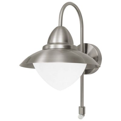 Staklena klasična vanjska zidna lampa sa senzorom pokreta srebrna, Elayza, IP44