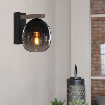 Drvena moderna zidna lampa smeđa, Frida