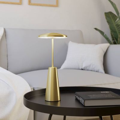 Čelična moderna stolna lampa zlata, Ishika, 2,8 W, LED white switch, IP54, s dodirnim prigušivačem