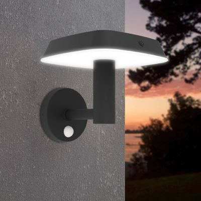 Plastična solarna vanjska zidna lampa crna, Ingemar, 8,5 W, LED 3000 K, IP65