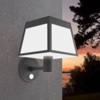 Plastična solarna vanjska zidna lampa crna, Imelda, 7,5 W, LED 3000 K, IP65