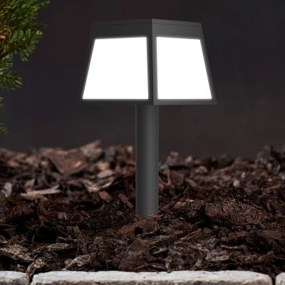 Plastična solarna lampa s šiljkom crna, Imelda, 7,5 W, LED 3000 K, IP65