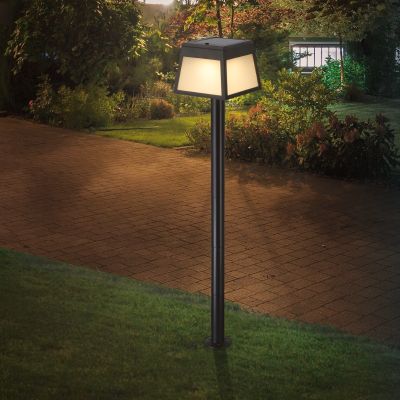 Plastična solarna lampa s šiljkom crna, Imelda, 7,5 W, LED 3000 K, IP65