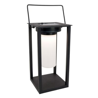 Plastična solarna vanjska stolna lampa crna, Hillebrand, 3,3 W, LED 4000 K, IP54, s prekidačem