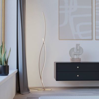 Čelična dizajnerska podna lampa smeđa, Tevin, 20 W, LED 4000 K, s prekidačem