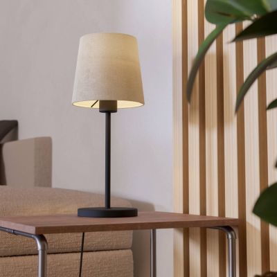 Tkaninska moderna stolna lampa crna, Siham, s prekidačem