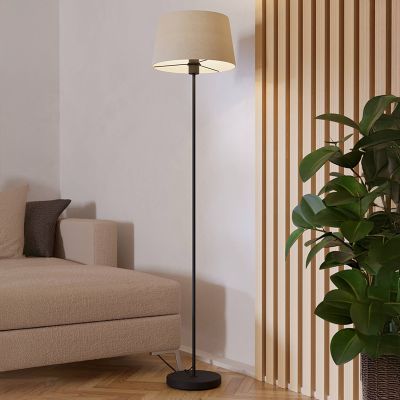 Tkaninska moderna podna lampa crna, Siham, s prekidačem