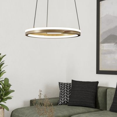 Plastična moderna visilica bakrena, Madhvi, 20 W, LED podesiv od tople do hladne bijele, s daljinskim upravljačem