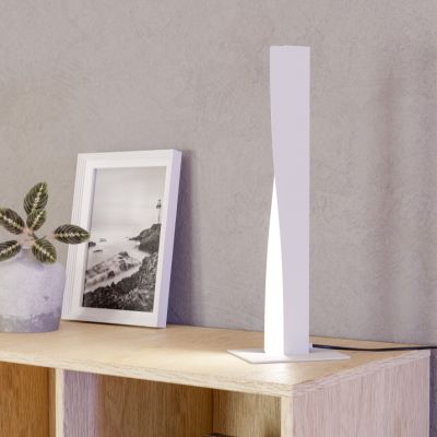 Plastična dizajnerska stolna lampa bijela, Birkan, 9 W, LED RGBW, s daljinskim upravljačem